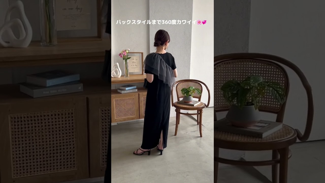 プチレタス ] フリルチュール付け襟セットワンピース [E3387