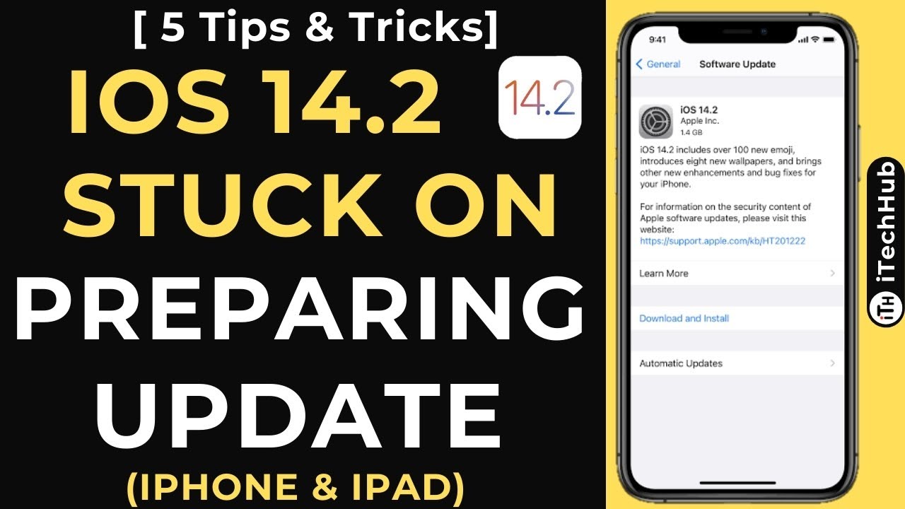 How To Fix iOS 14.2 Update Stuck On Preparing Update On iPhone - YouTube