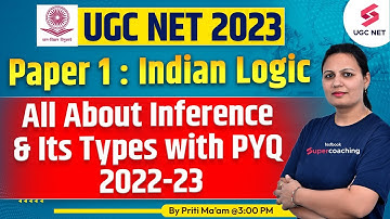 UGC NET 2023 | Paper 1 | Indian Logic - All About Inference & Its Types PYQs 2023 | Priti Ma