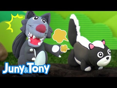 How to Make a Skunk with Clay | Skunk's Farting | Clay Art Songs for Kids | JunyTony