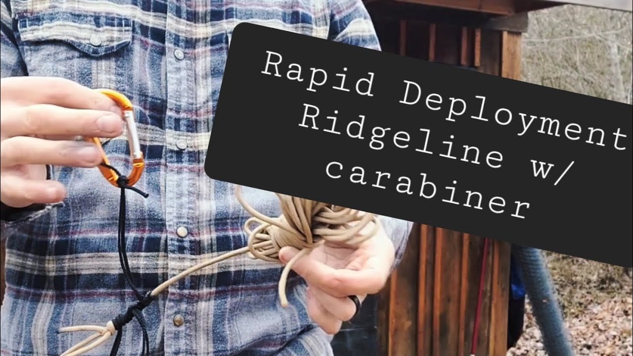 Carabiner clothes line (RDR) for emergency shelters. Another way to skin the cat.