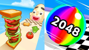 Sandwich Runner | Ball Run 2048 - All Level Gameplay Android,iOS - NEW MOD APK UPDATE GAMEPLAY 2024