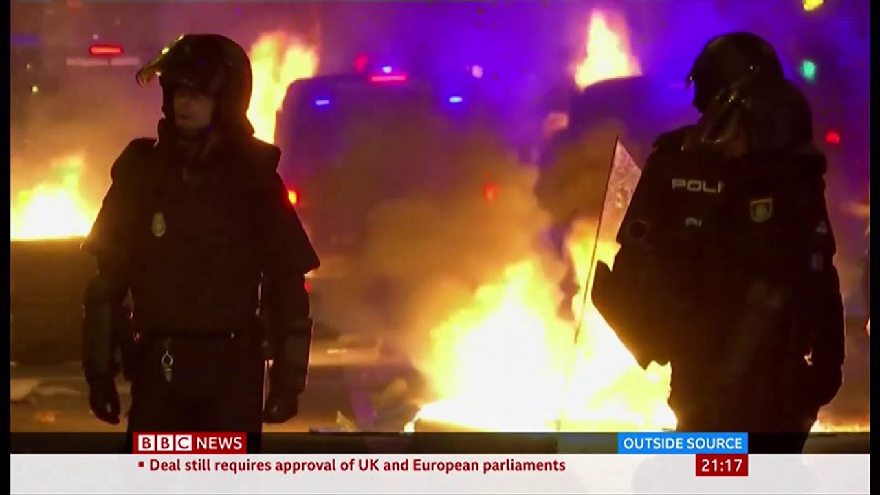 Catalan protests: Region's president pushes for second vote (Spain) - BBC News - 17th October 2019