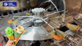 Celebrity Make Your Own Wildly Flavoured Colorful Crispy Waffle Cones--Automatic Waffle Cone Production Line Net Worth