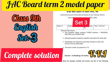 Jac class 9 English term 2 model paper solution set3/ jac board term 2 model paper #amit_educatocity