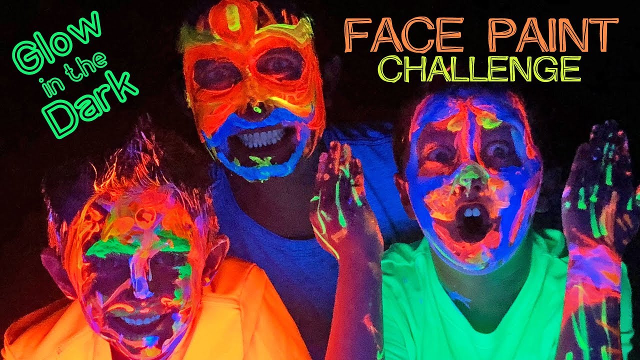 Glow in the Dark Face Paint Challenge for Kids - Epic Fun!!! 