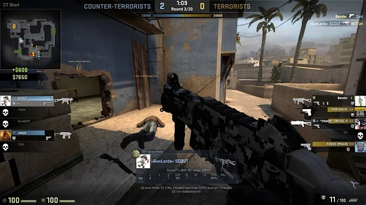 1v5 ace clutch (2hp)