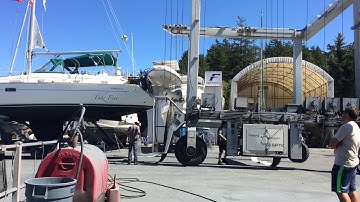 Take Five Beneteau 36 CC launch at Westport.  Video by Ada