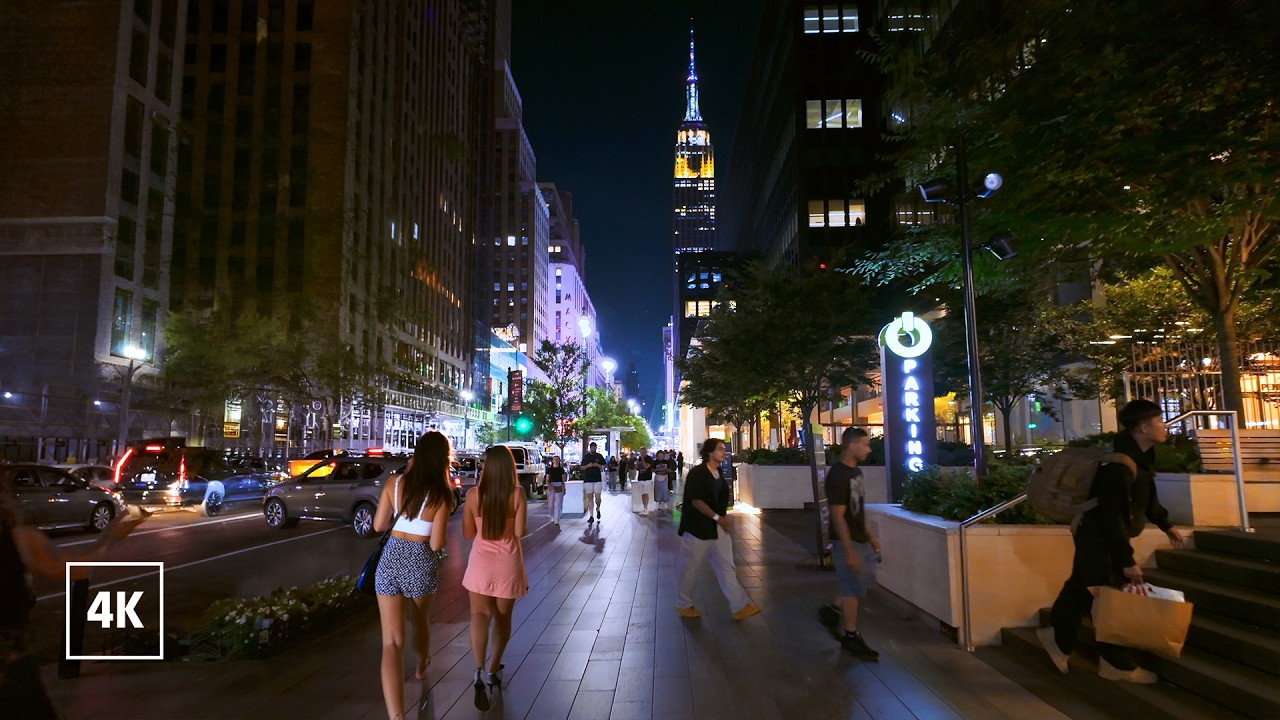 New York, Amerika Serikat | Midtown Manhattan | Jelajah Kota Malam 4K