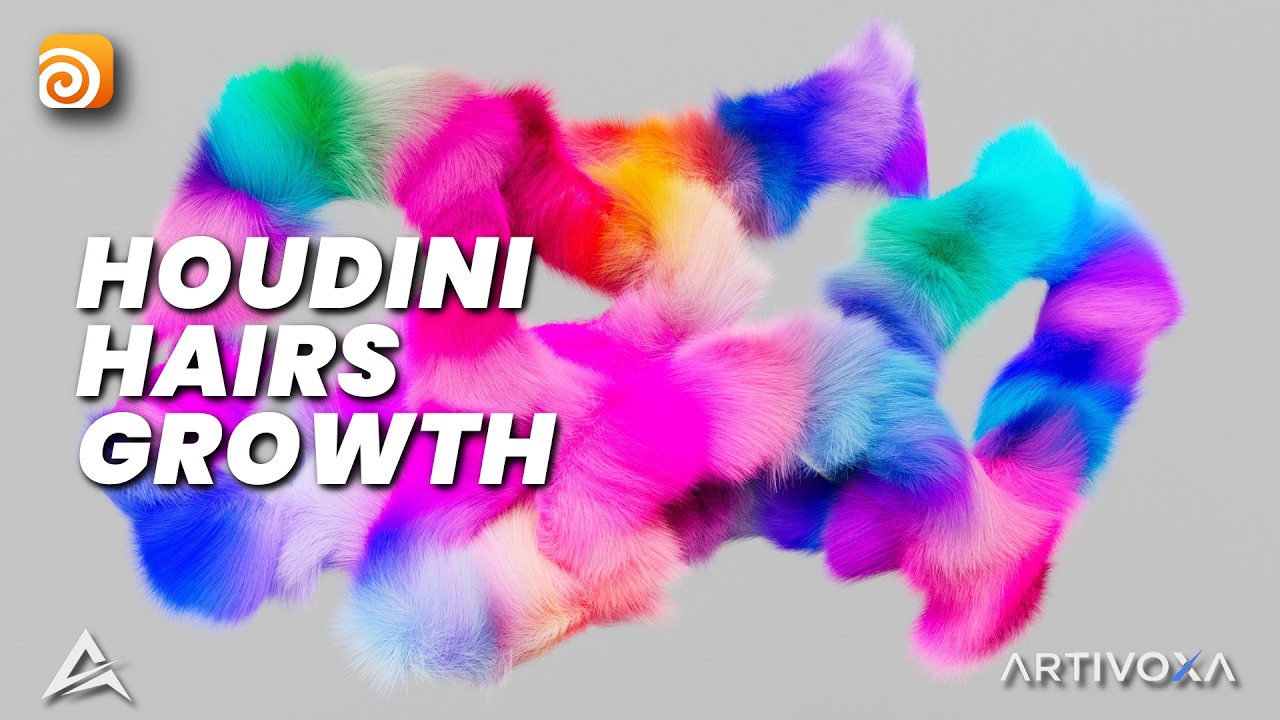 Houdini Tutorial | COLORFUL VELLUM HAIR GROWTH