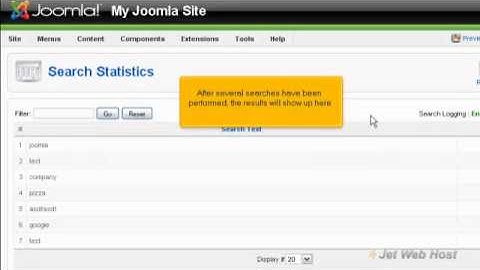 How to enable Search Statistics logging in Joomla