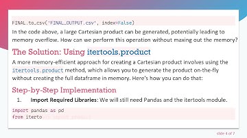 Efficiently Create a Cartesian Product DataFrame in Python without Maxing Out Memory