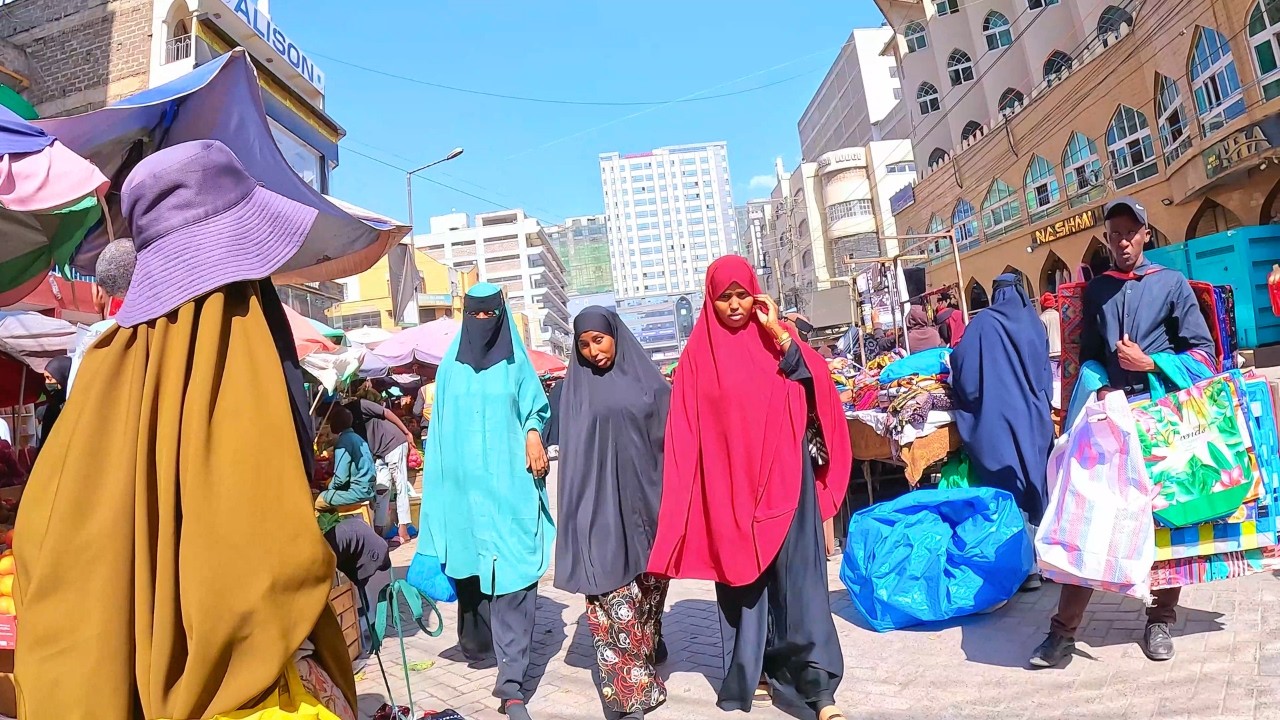 Walking the ever busy streets of Eastleigh Nairobi in Kenya