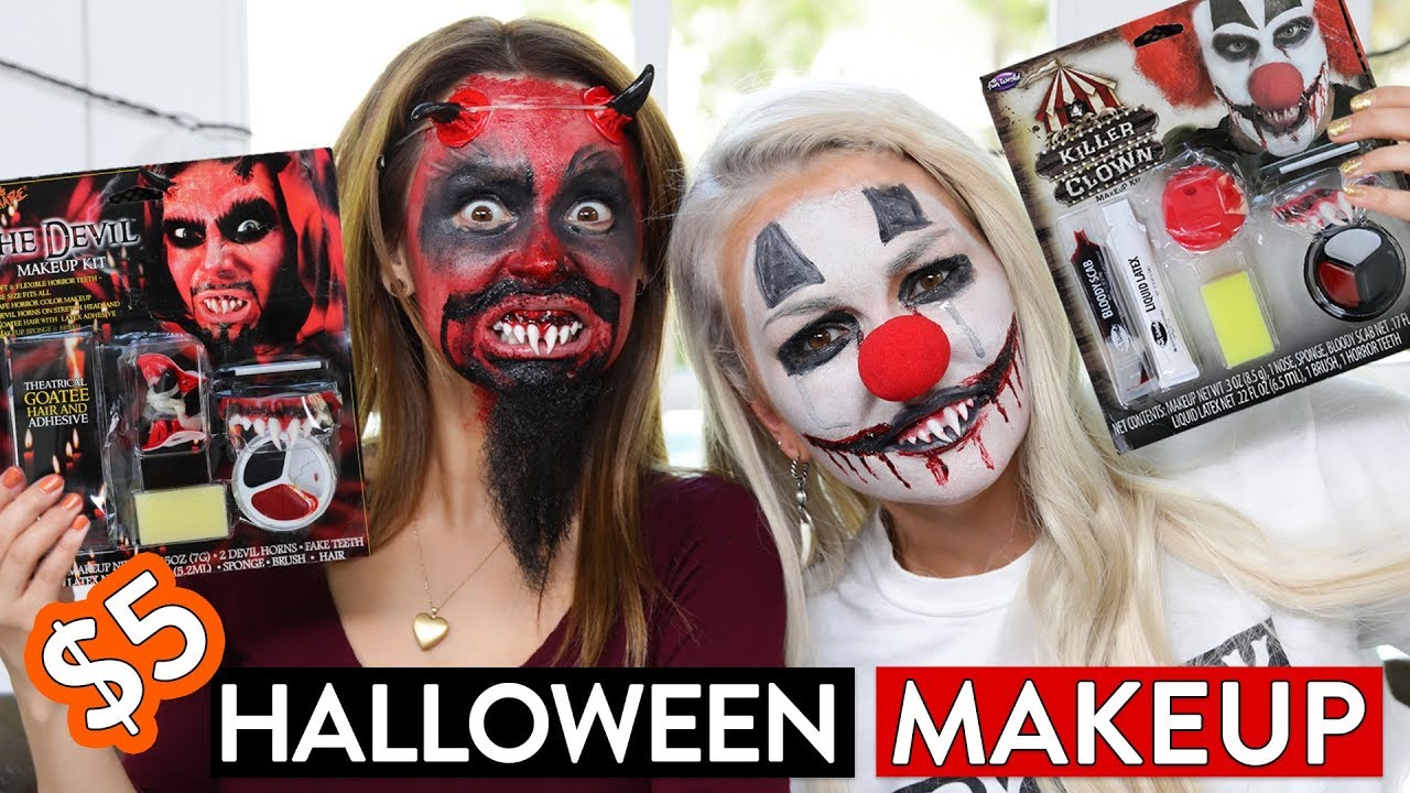 TRYING HALLOWEEN MAKEUP KITS!! - YouTube