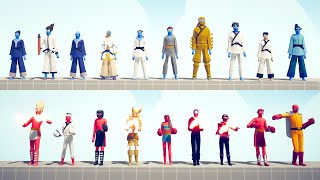 TAEKWONDO Team vs BOXER Team v2 - Totally Accurate Battle Simulator TABS