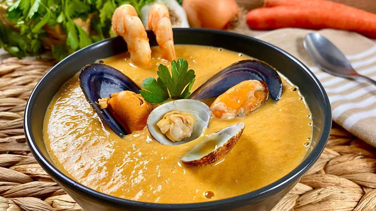 Cream of seafood soup, Spanish Style