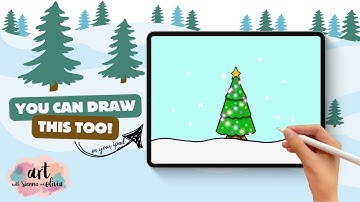 Yes, YOU Can Draw This Stunning Christmas Tree in a Snowy Scene! 🎄 Easy PROCREATE Tutorial