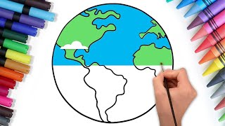 Drawing, Painting and Coloring Earth for Kids & Toddlers | Basic Drawing Tips | Chiki Art