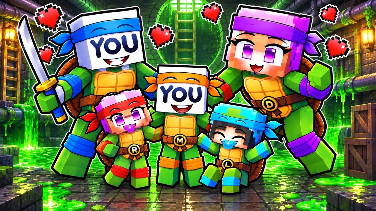 You Have a Ninja Turtle Family in Minecraft!