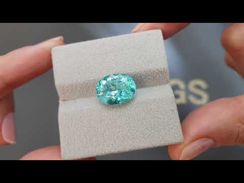 Paraiba tourmaline in oval cut 6.52 ct from Mozambique Video  № 3