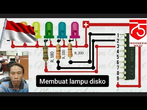 Bahan yg di butuhkan. Led merah 3, hjau 2, kuning 2 470ohm resistor 7bji 1n4148 6 bji 470uf 16v 2 bj. 