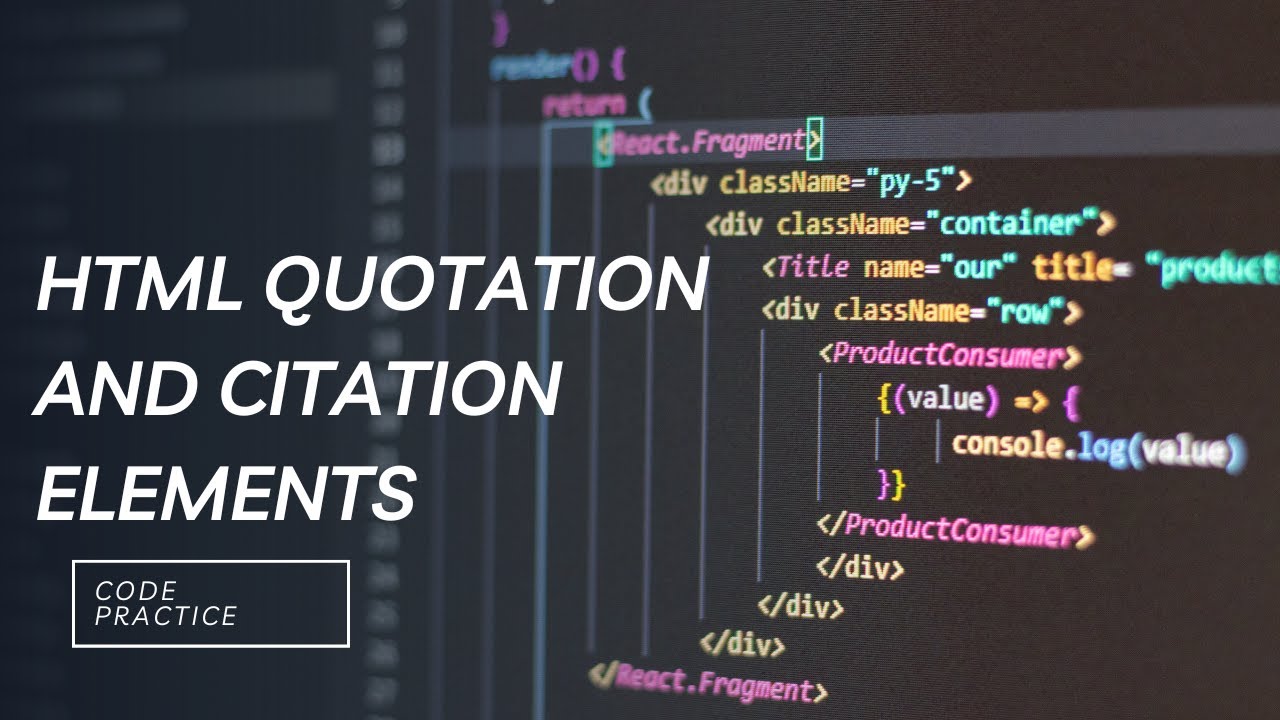 html quotation and citation elements - YouTube