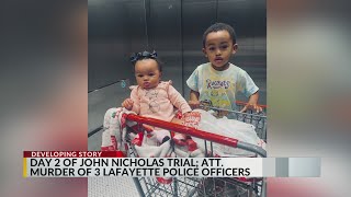 Day two of trial for John Nicholas' attempted murder charges against Lafayette police officers