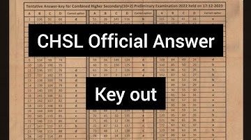 CHSL Official Answer key out | Ossc Chsl Answer key