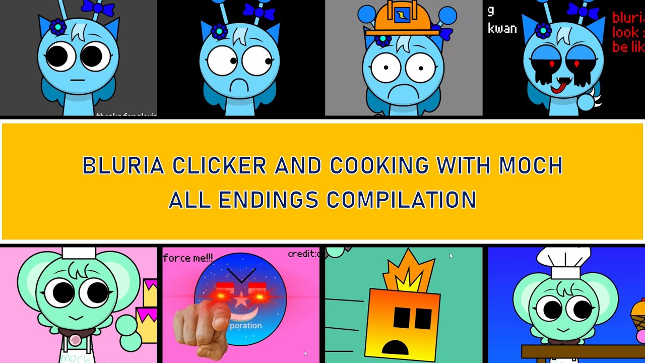 Incredibox Sprunki - Bluria Clicker and Cooking with Moch | All Endings Compilation