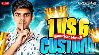 🔥 FREE FIRE LIVE | VAN vs SQUAD WAR 1v4 🔥 | SUBSCRIBERS ONLY CUSTOM | GAME LORD MANISH