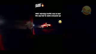 Cop Waking Up Morning Traffic