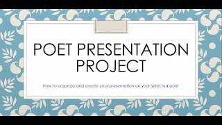 English Composition II Poetry Project Explanation Video