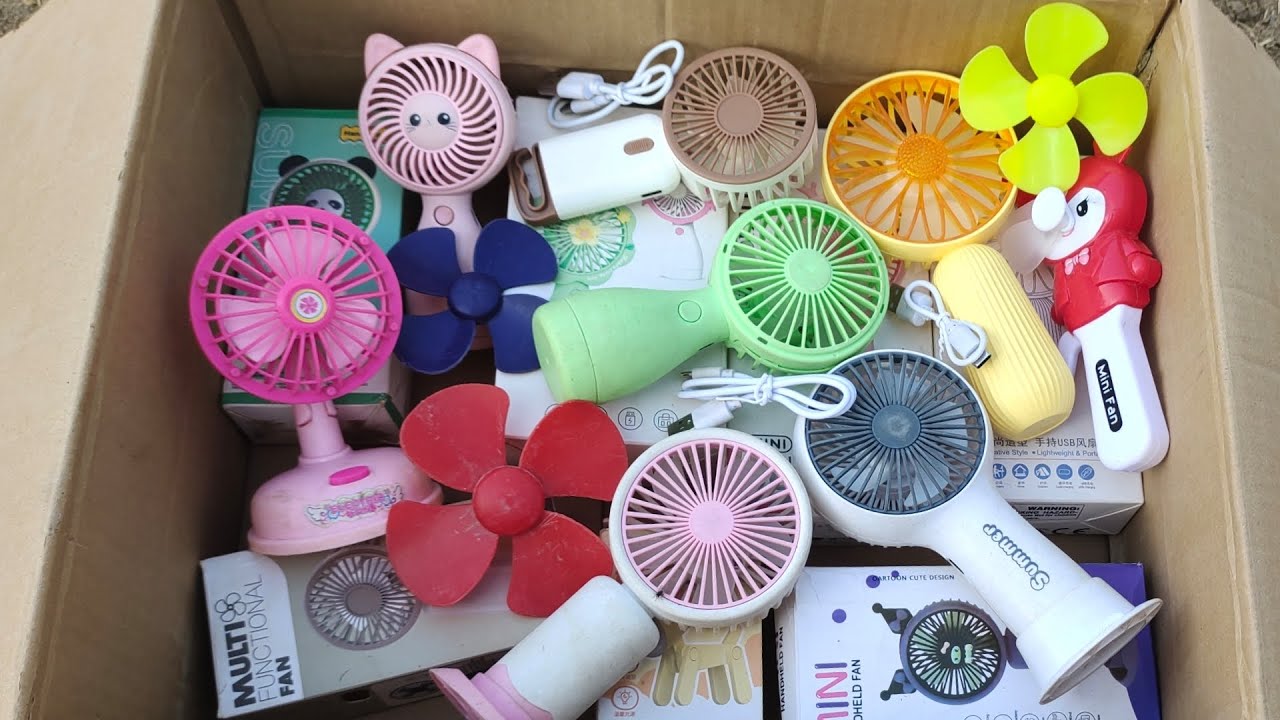 Lots of Mini Fans Handheld Portable New Mini Fan Collection - YouTube