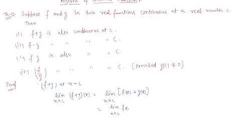 Algebra of Continuous Function | Class 12 Mathematics Continuity and Differentiability
