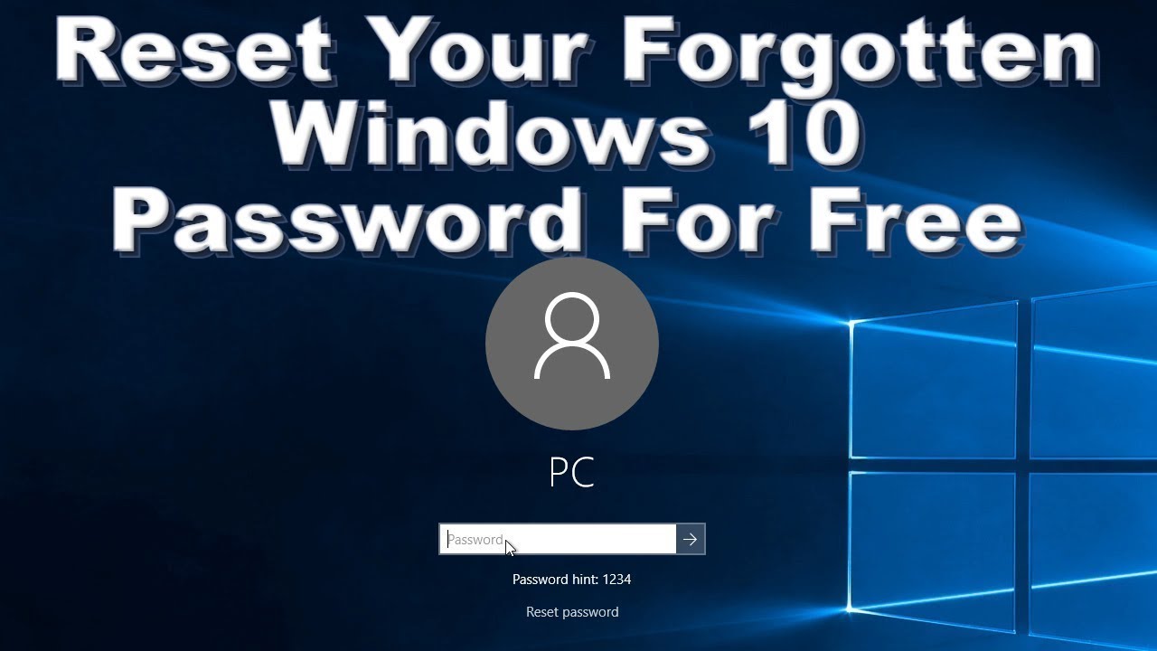 Reset Your Forgotten Windows 7 81 10 Login Password For Free Youtube