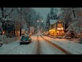 Slow Piano Jazz ❄️ Snowy Coffee Shop on a Quiet Small Town Night | Winter Jazz Vibes for Deep Mood ☕