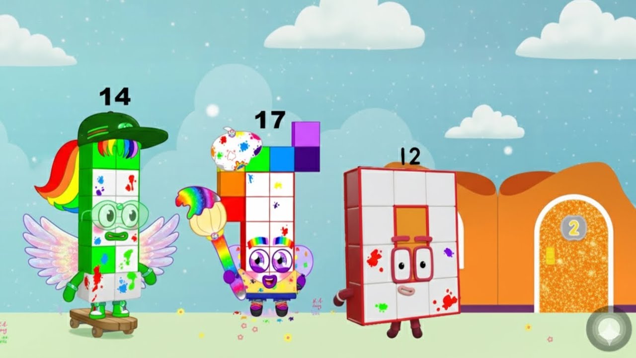 NUMBERBLOCKS WORLD LEARN TO COUNT BY TENS FOR NUMBER 7, 12, 14, & 17 | KID MATH EDUCATION GAME