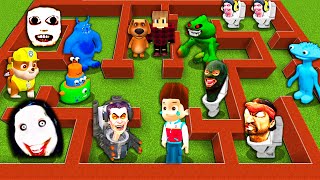 SURVIVAL in MAZE with 100 NEXTBOTS & PAW Patrol & GARTEN OF BanBan 4 & SKIBIDI TOILET in Minecraft