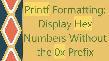 Printf Formatting: Display Hex Numbers Without the 0x Prefix