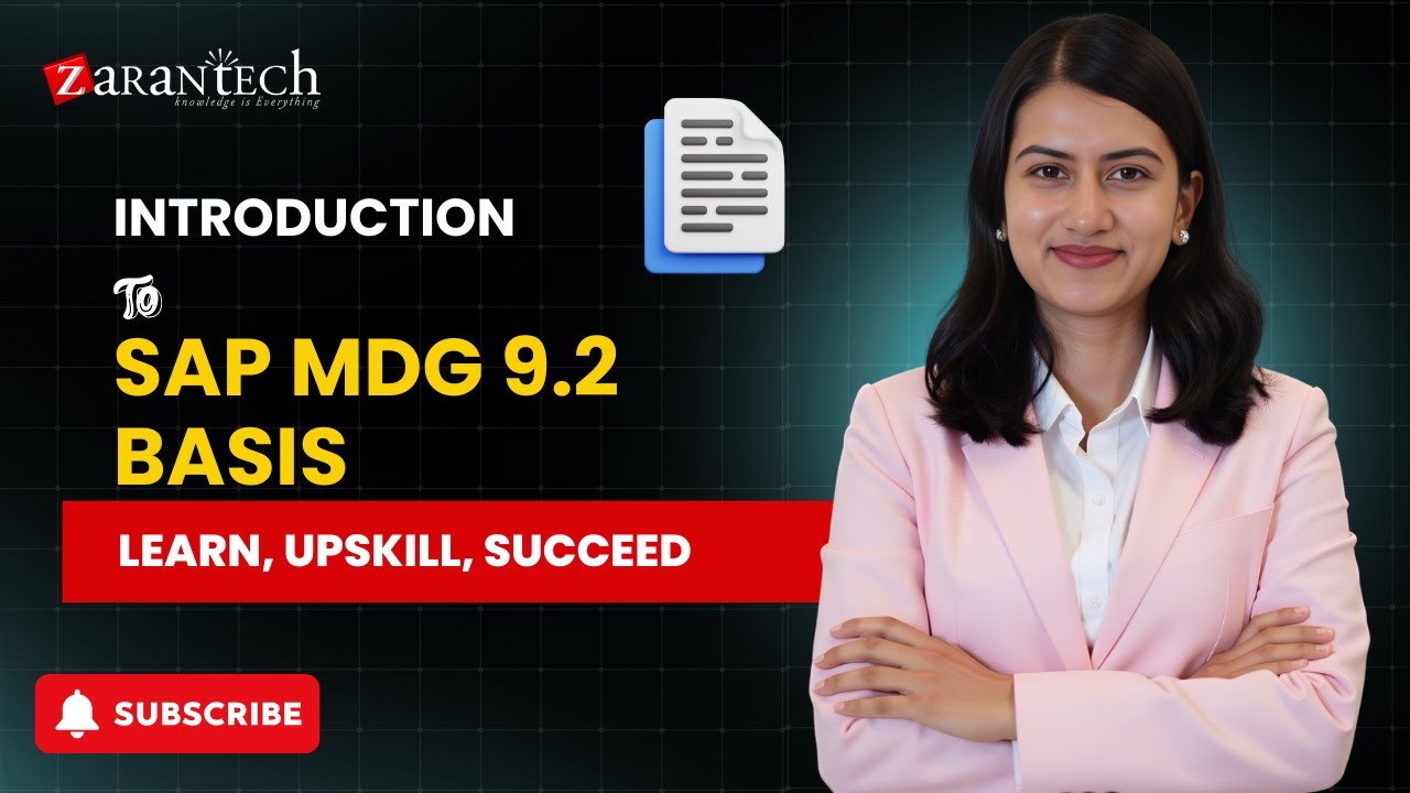 Introduction to SAP MDG 9.2 Basis | ZaranTech - YouTube