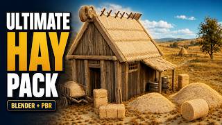 Blender Hay Shader Pack – Bales, Piles & Thatch | 50% Off