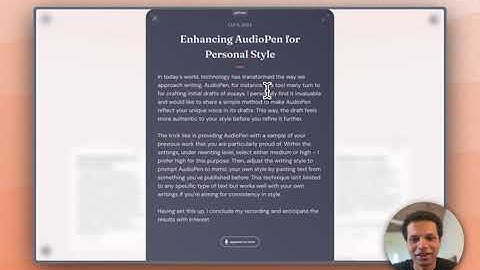 How to get AudioPen to write in your own style