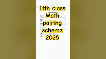 11th class math | 1st Year Math pairing Scheme 2025