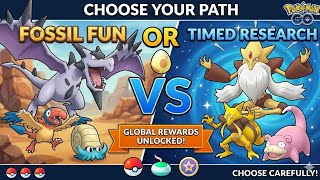 DON'T CHOOSE WRONG! Choose Your Path: Fossil Fun Timed Research Rewards! Pokemon Go 
