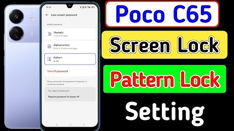How to pattern lock settings in poco c65 | Poco c65 phone me screen lock kaise set kare