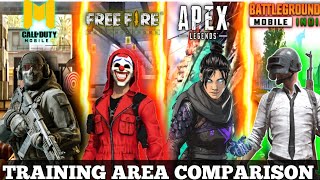 APEX LEGENDS MOBILE VS Cod Mobile VS FREE FIRE VS BGMI |  Training Area Comparison ⚡🔥 screenshot 4
