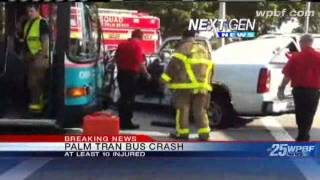 Palm Tran Bus, Pickup Truck Collide