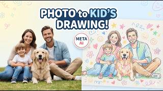 Get the Kids Drawing Effect! Easy Photo Transformation with Meta AI Tutorial