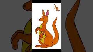 How to colour Kangaroo kangaroo colouring for colouring with brushpens