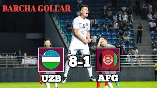 UZBEKISTAN U23 8-1 AFGHANISTAN U23 | UCHRASHUVDAGI BARCHA GOLLAR VIDEOSI